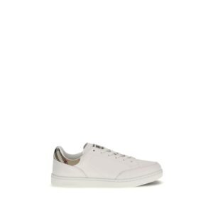 T&ecirc;nis Burberry Bos Taurus de cano baixo em couro de bezerro branco<span> - </span>EU39/US9