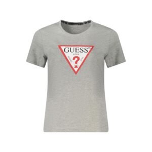 Guess Jeans Grey Organic Cotton Women T-Shirt<span> - </span>L